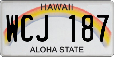 HI license plate WCJ187