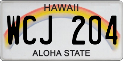 HI license plate WCJ204