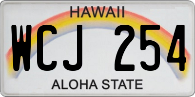 HI license plate WCJ254