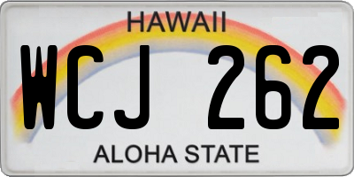 HI license plate WCJ262