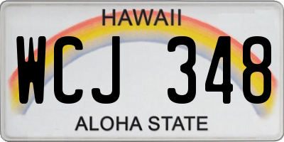 HI license plate WCJ348