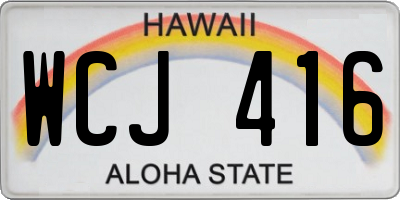 HI license plate WCJ416