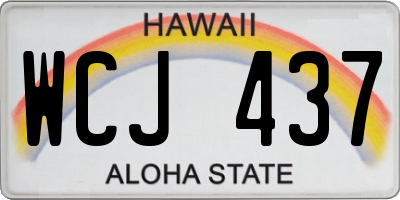 HI license plate WCJ437