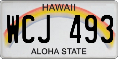 HI license plate WCJ493