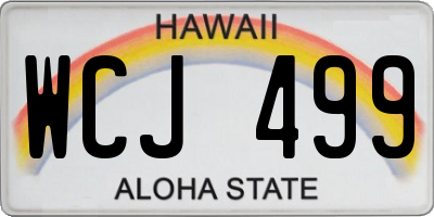 HI license plate WCJ499