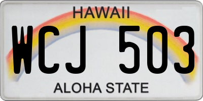 HI license plate WCJ503