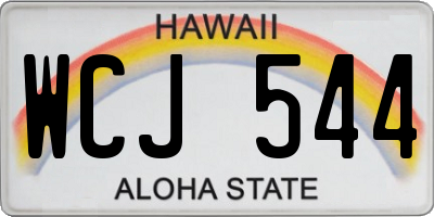 HI license plate WCJ544