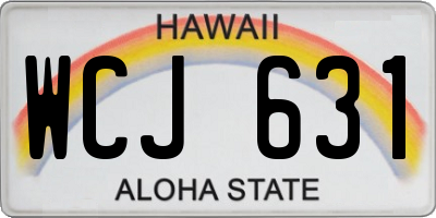 HI license plate WCJ631