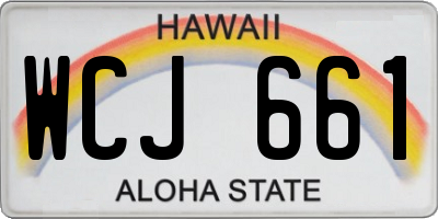 HI license plate WCJ661