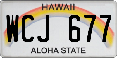 HI license plate WCJ677
