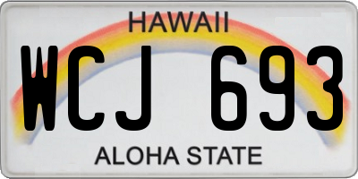 HI license plate WCJ693