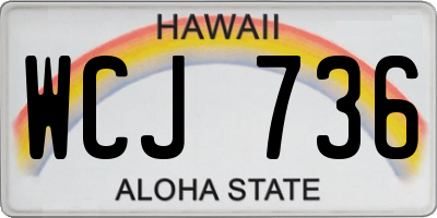 HI license plate WCJ736