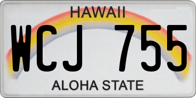 HI license plate WCJ755