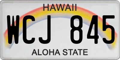 HI license plate WCJ845