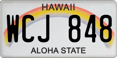 HI license plate WCJ848