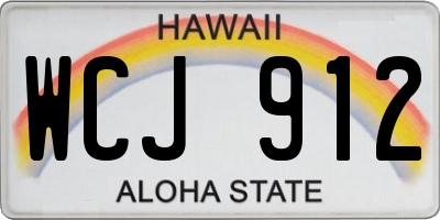 HI license plate WCJ912