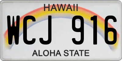 HI license plate WCJ916