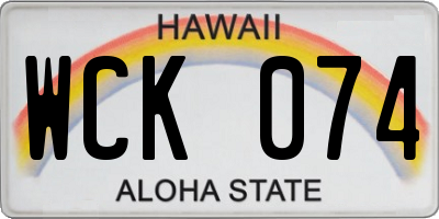 HI license plate WCK074