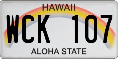 HI license plate WCK107