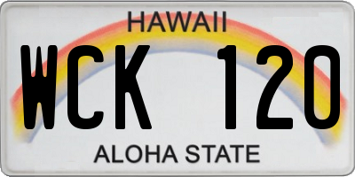 HI license plate WCK120