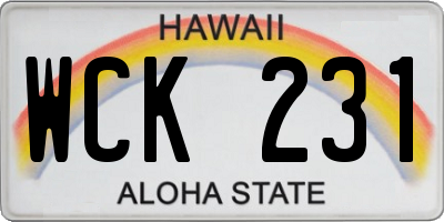 HI license plate WCK231