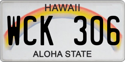 HI license plate WCK306