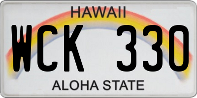 HI license plate WCK330