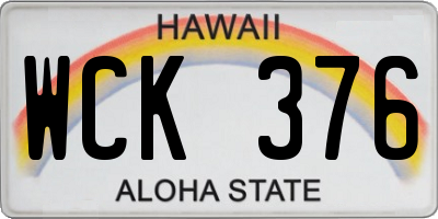 HI license plate WCK376