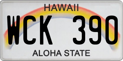 HI license plate WCK390
