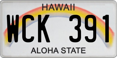 HI license plate WCK391