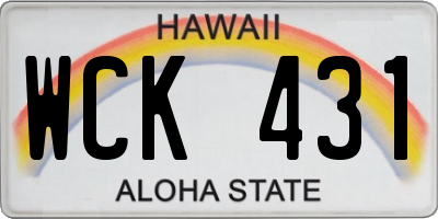 HI license plate WCK431