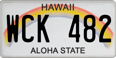 HI license plate WCK482