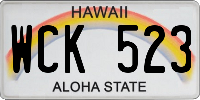 HI license plate WCK523