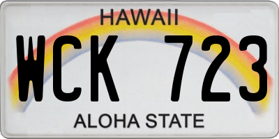 HI license plate WCK723