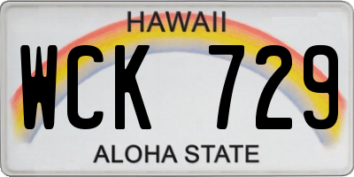 HI license plate WCK729