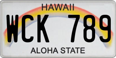 HI license plate WCK789