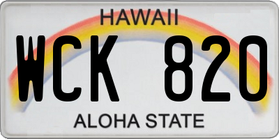 HI license plate WCK820