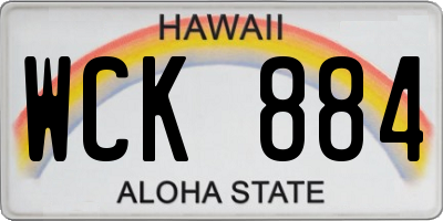 HI license plate WCK884