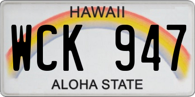 HI license plate WCK947