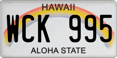 HI license plate WCK995