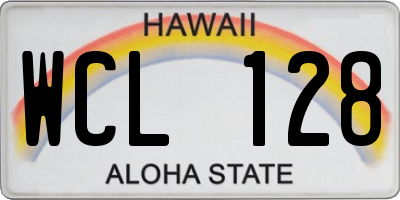 HI license plate WCL128
