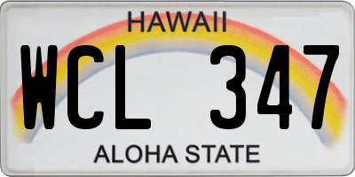 HI license plate WCL347