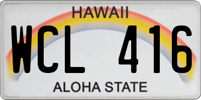 HI license plate WCL416
