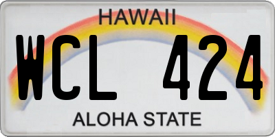 HI license plate WCL424