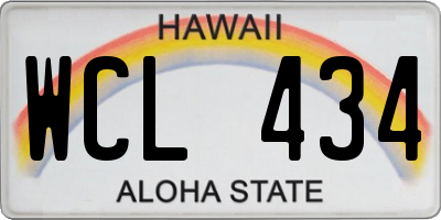 HI license plate WCL434
