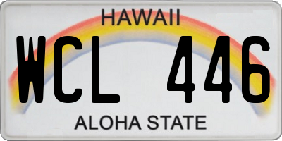 HI license plate WCL446