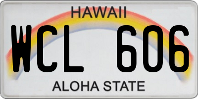 HI license plate WCL606