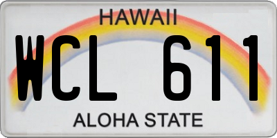 HI license plate WCL611
