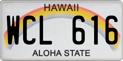 HI license plate WCL616