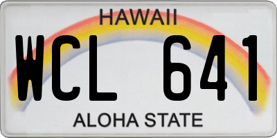 HI license plate WCL641